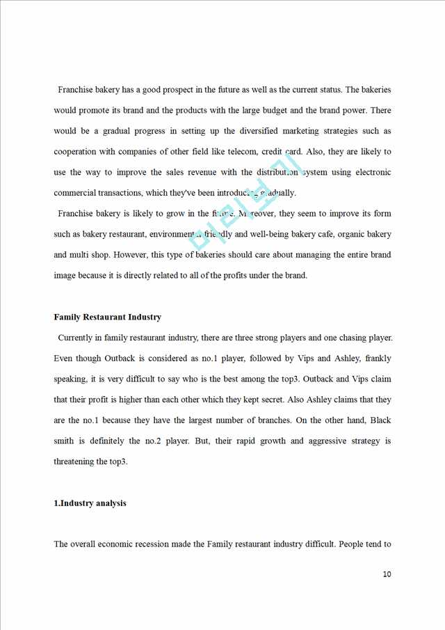 CJ FOODVILLE Company Analysis SWOT   (10 )